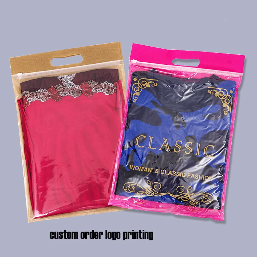 50 шт./лот все размеры 20/25/30/35/40 см+ ручной loop-6colors нетканые мешки ziplock подарок дорожная сумка прозрачная сумочка одежда мешки для упаковки