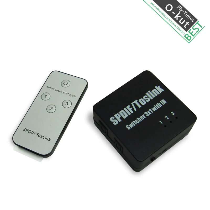 Okut мини оптический цифровой аудио сплиттер адаптер SPDIF TOSLINK 1 в 3 из Поддержка 5.1 DTS