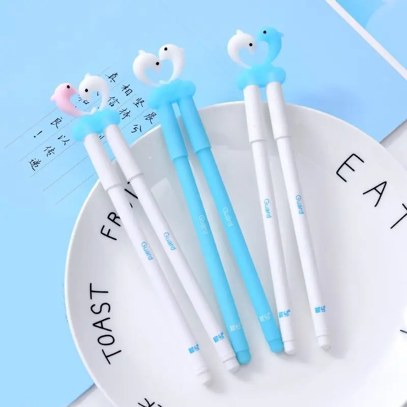 48 шт. гелевые ручки мультфильм Guardian Дельфин черный цветной гель-inkpens для письма милые Канцтовары офисный школьный поставки