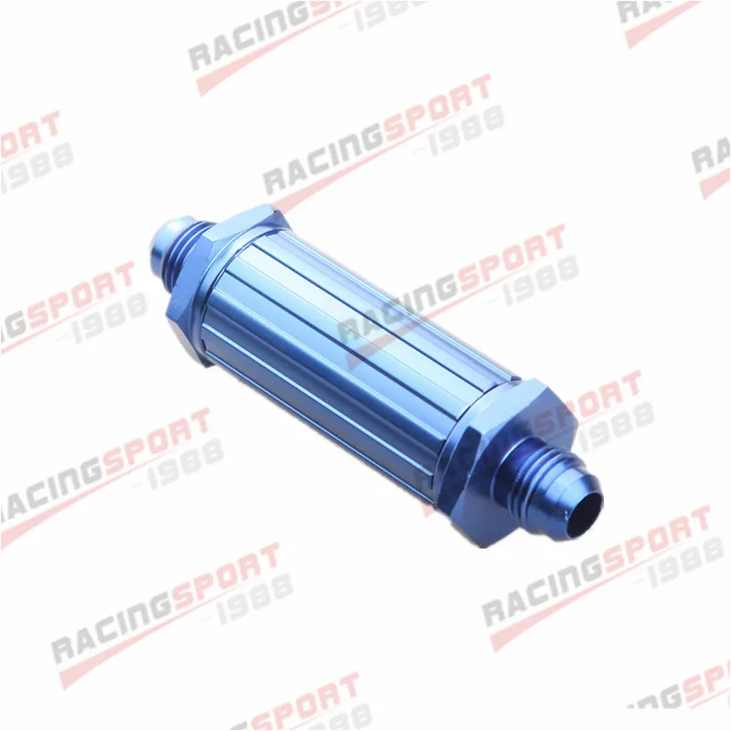 

AN6 6AN Aluminum Billet Magnetic Inline Fuel Filter 150 Micron Black/Red/Silver/Blue