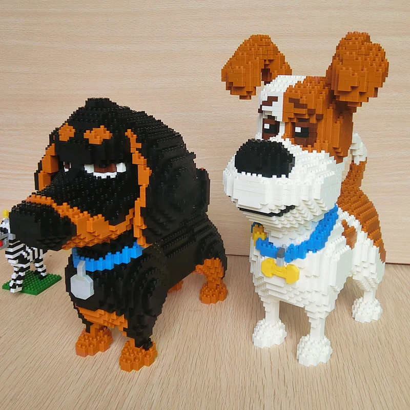 Микро блоки собака модель маленькие кирпичи такса игрушка в сборе brinquedos Шнауцер фигурка Хаски дети подарки игрушки для детей
