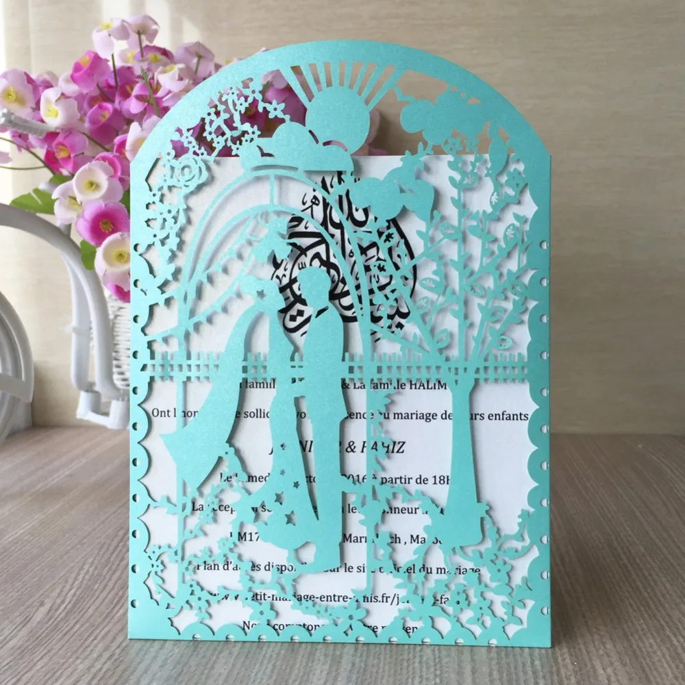 

30pcs/lot Fairy tale romantic party wedding birthday decoration tiffany blue invitation card greeting card bussiness invite card