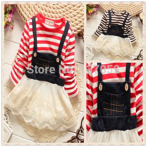 Новый 2015 хлопок детский дети новорожденных девочек весна платье принцессы с