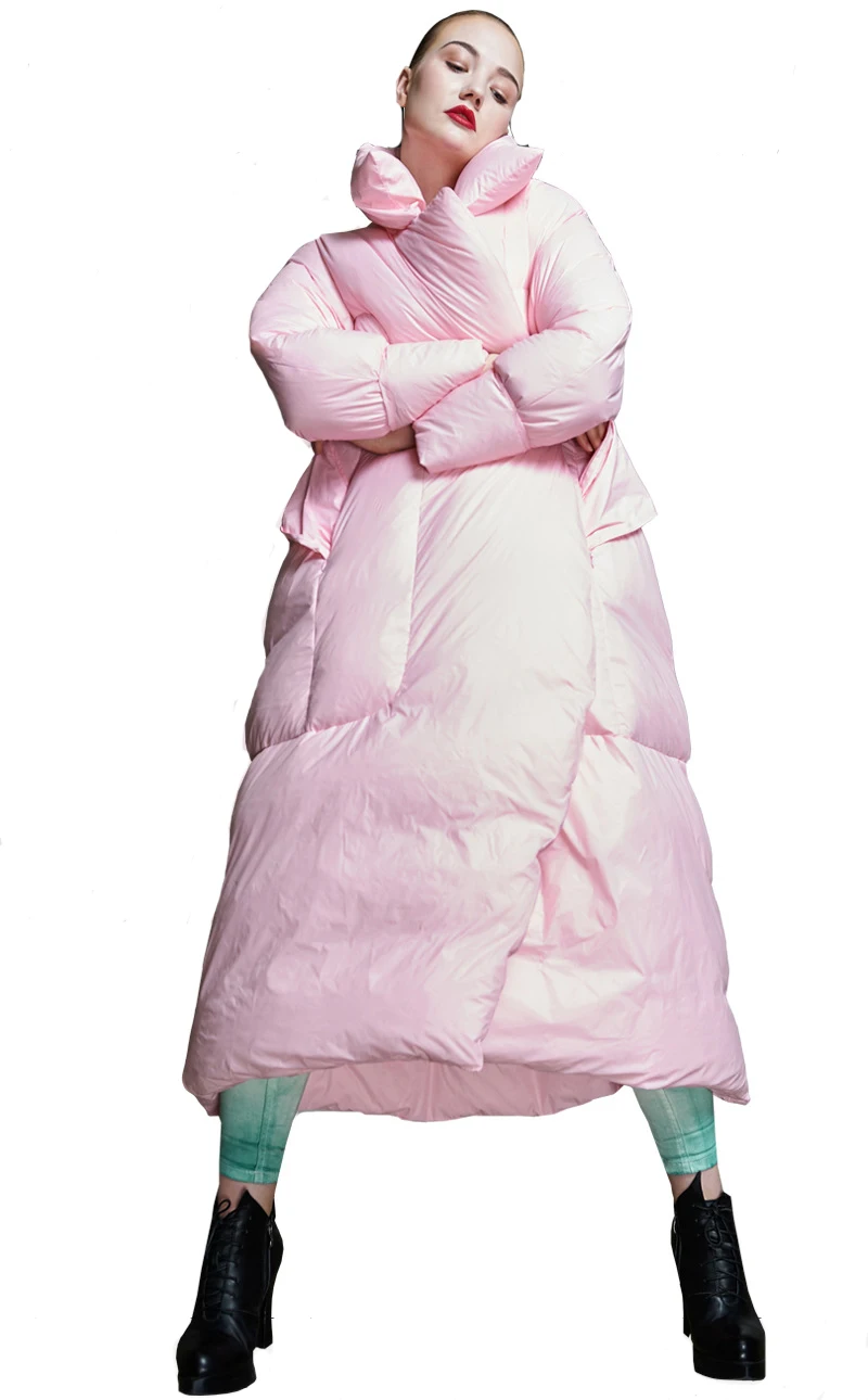 GBYXTY chaquetas plumas mujer, зимний длинный толстый большой пуховик, женское элегантное пуховое пальто на утином пуху, пуховая куртка, ZA927