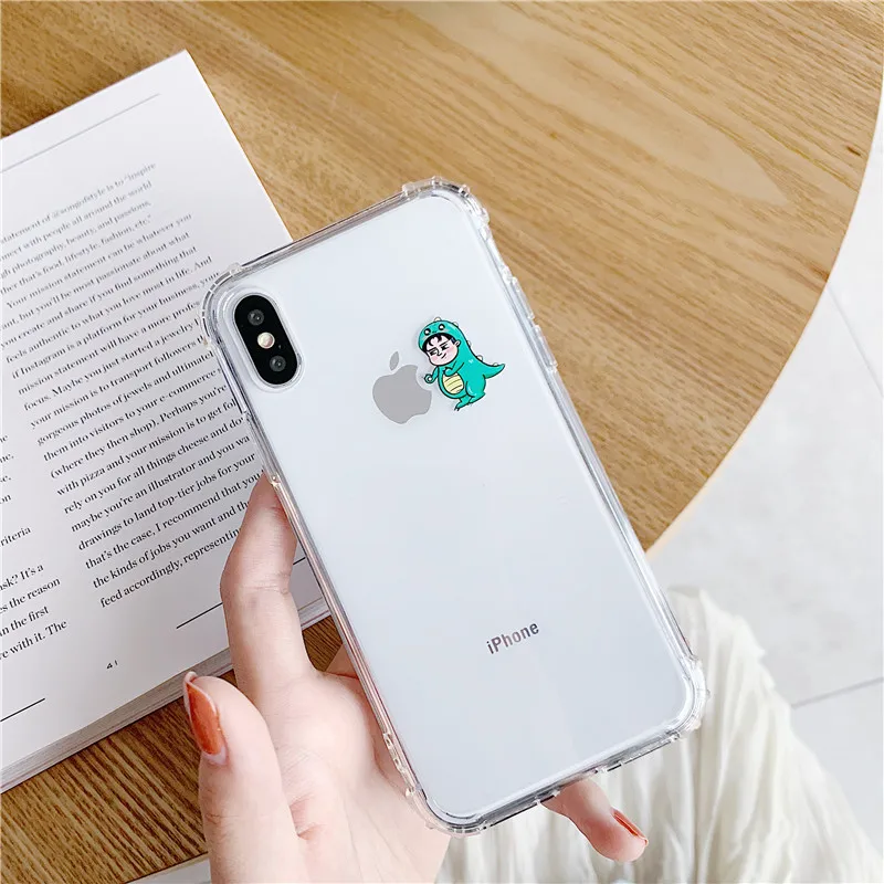 Милые прозрачные чехлы для iPhone 8 7 6 S Plus силиконовый прозрачный мягкий чехол X XS MAX XR