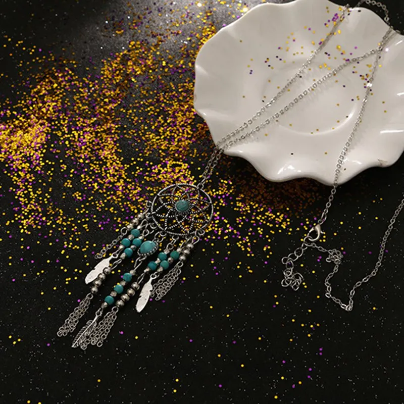 Винтажное женское ожерелье Dreamcather с подвеской Большая подвеска из искусственной