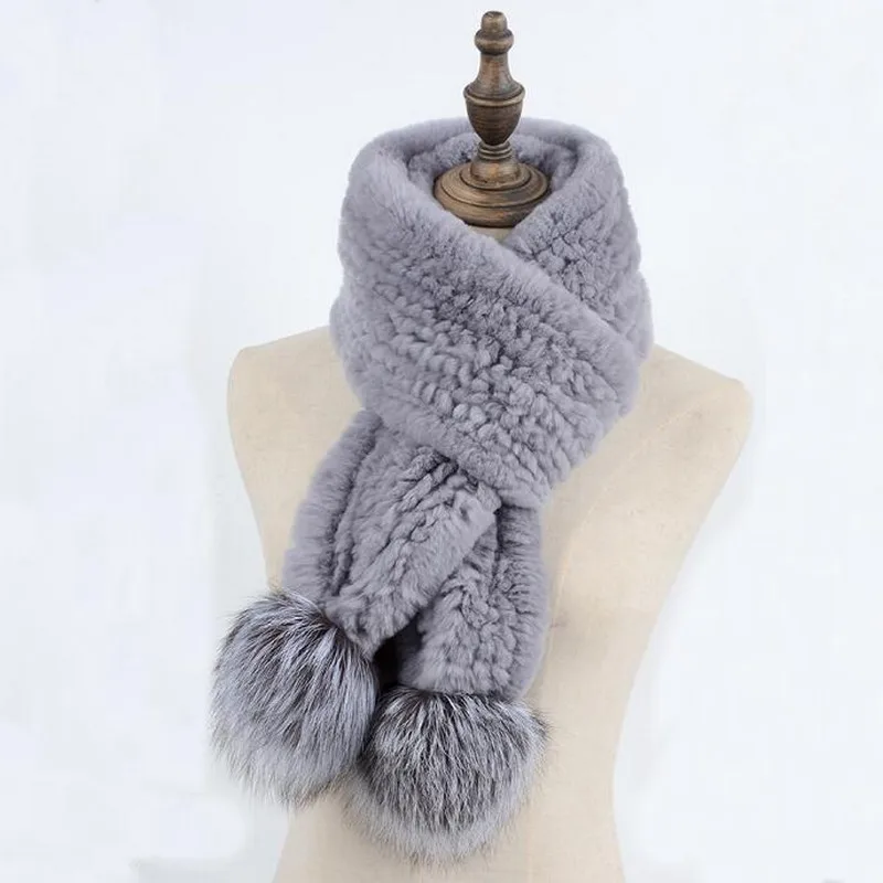 

Новинка 2020, Модный женский шарф из натурального меха в Корейском стиле, шарфы из натурального меха кролика Рекс, длинные толстые теплые зимн...