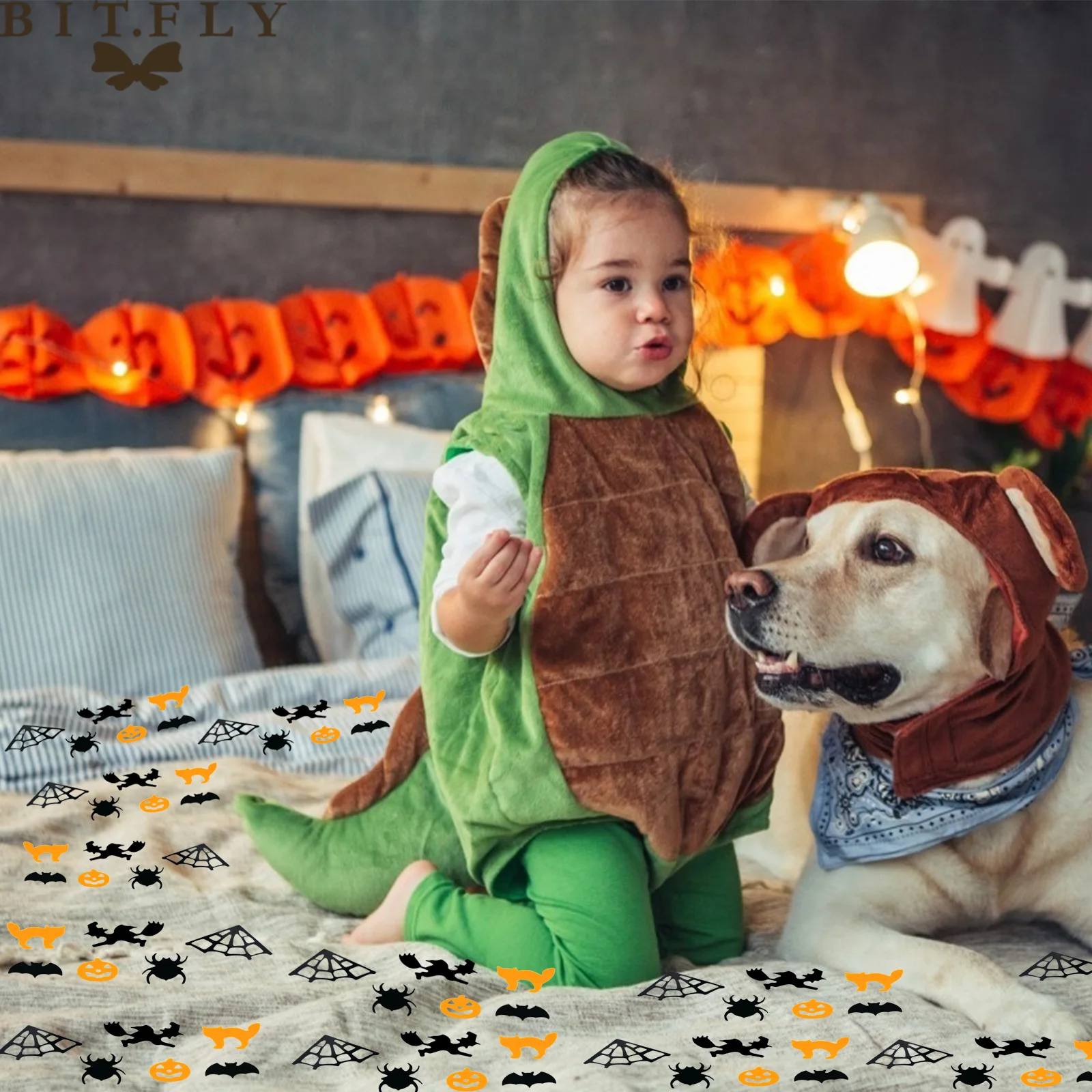 Конфетти для Хэллоуина тыква паук паутина ведьма летучая мышь метание конфетти