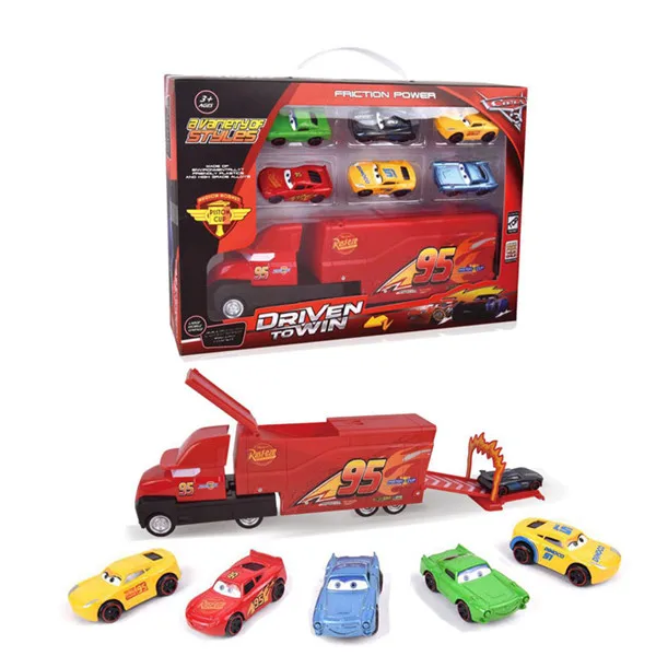 7pcs D with box 7 шт./компл. disney "тачки 3 Lightning McQueen Джексон Storm Мак дядя грузовик 1:55 литая игрушечная машинка Подарочные игрушки для детей - Цвет: 7pcs D with box
