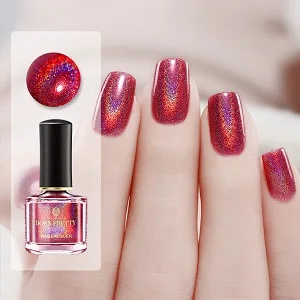 Born pretty, голографическая серия лак для ногтей Черный Красный лазерный блеск лак для ногтей 6 мл Базовое покрытие на водной основе неочищаемое базовое масло - Цвет: BP-H02