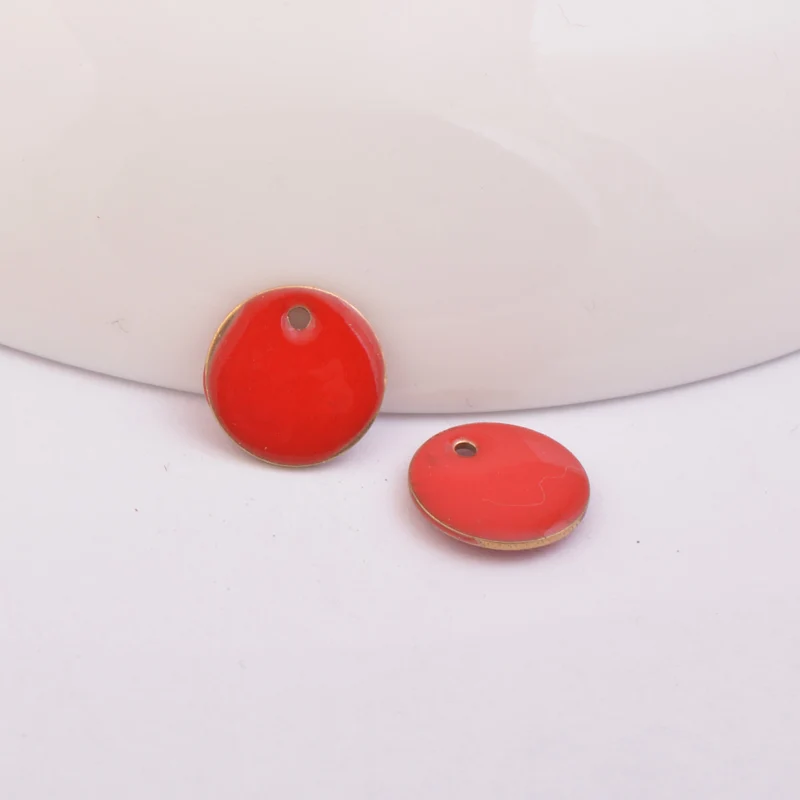 32 шт. Круглый Медный Шарм капельная смазка для браслета ожерелье эмалированная