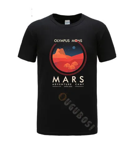 Olympus с рисунком персонажа мультфильма &quotзанимают Mars Приключения SpaceX футболки
