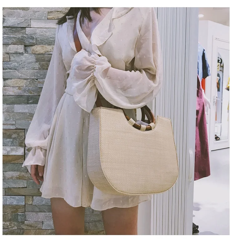 

NEW Fashion Straw Bag Handbag Popular Beach Bag Totes Women's Summer Bags Crossbody Bohemia Style Designer INS Simple Lady