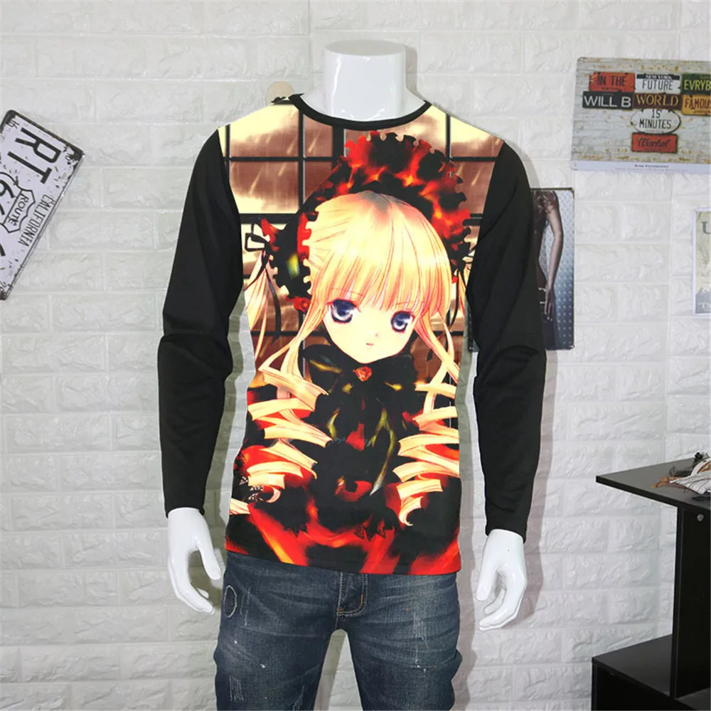 Летняя мужская и женская футболка для косплея Rozen Maiden аниме Suigintou ртутная лампа