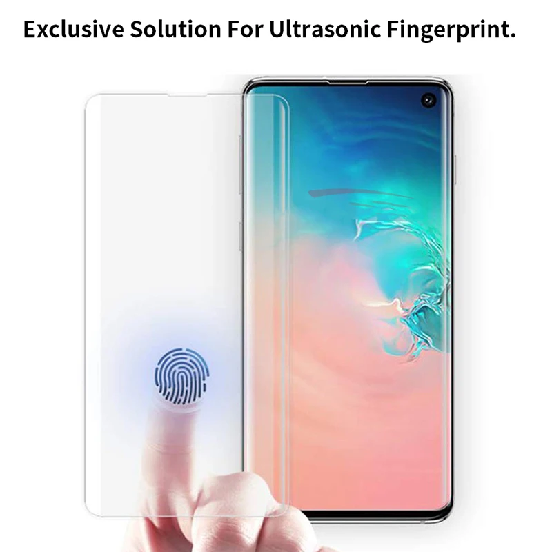 Нано жидкое полное клеевое УФ закаленное стекло для Samsung Galaxy S10 S9 S8 Plus Note 9 8 S10e