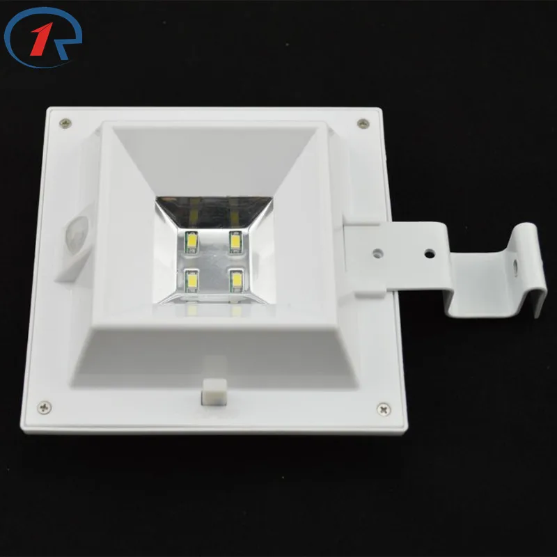 ZjRight солнечная панель открытый белый кронштейн света 4 Led водонепроницаемый