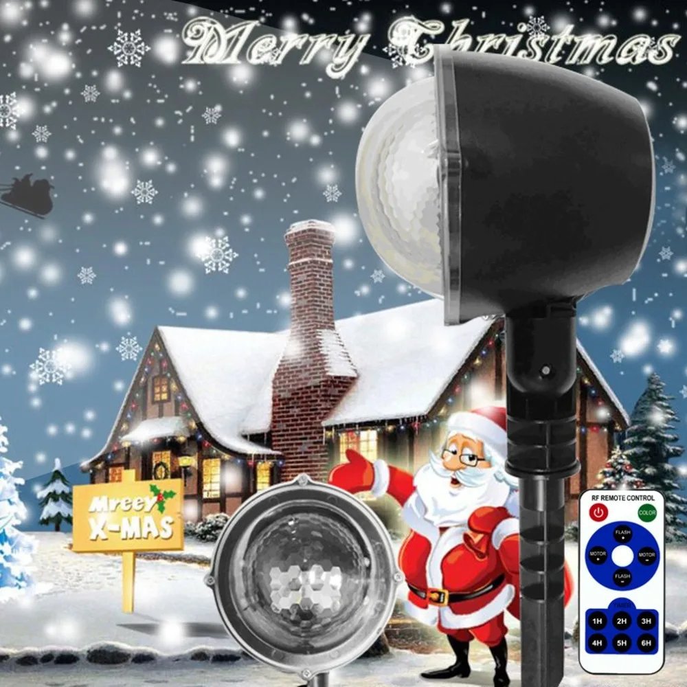 Светодиодный светильник для прожектора с вращающейся снежинкой садовая лампа