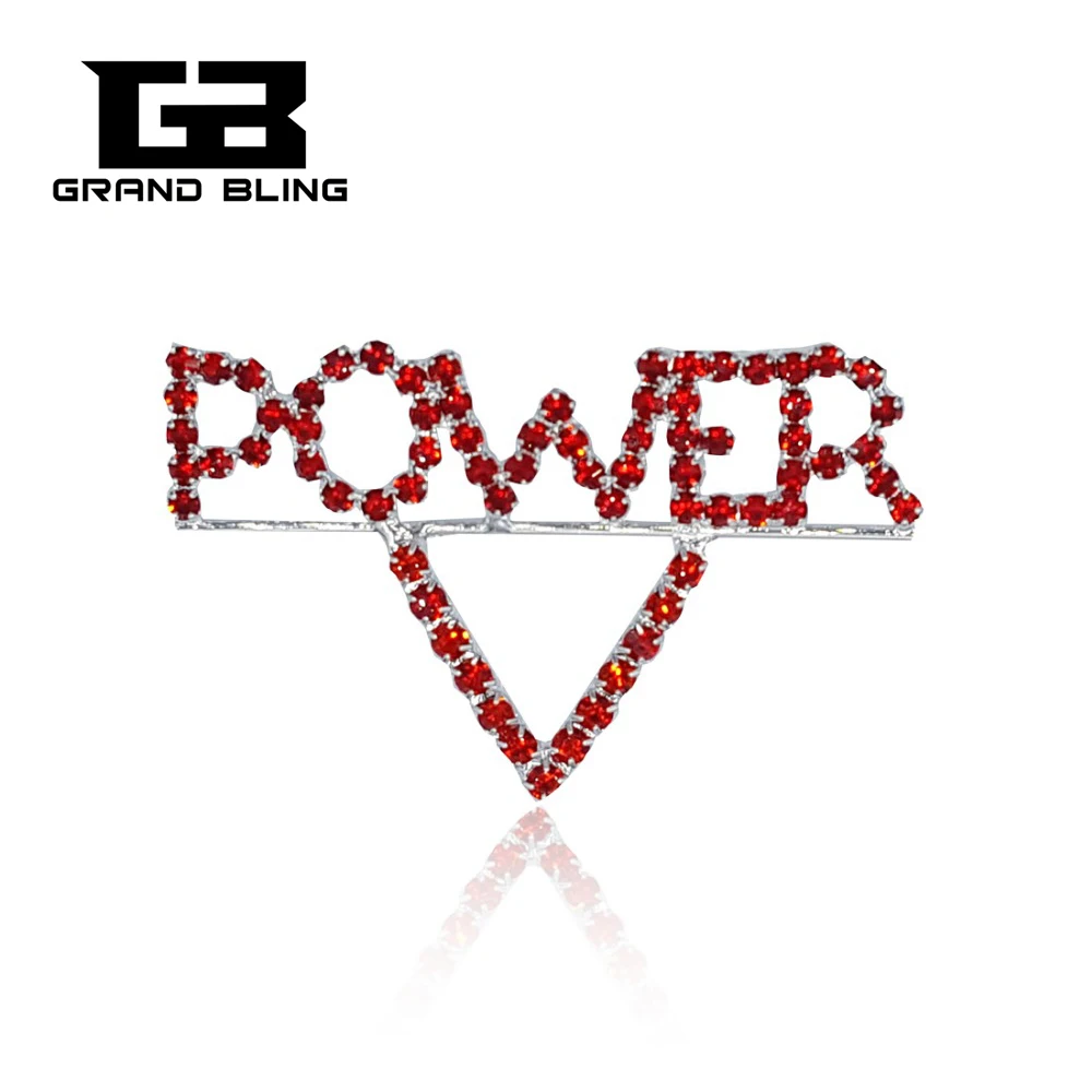 

Red Color Rhinestone "POWER" Word Pin as the Unique Gift