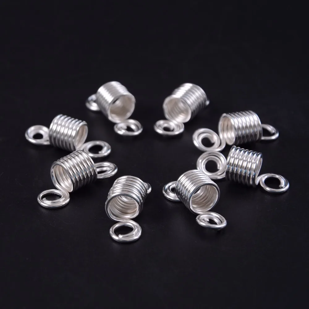 Gold and Silver metal spring tube 7 ring dreadlock beads for braids hair beads for dreadlocks adjustable hair braid cuff clips