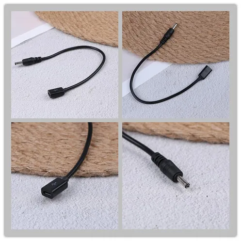 1 шт. DC Power Micro Usb Female Socket To Dc 3 5X1 35 мм штекер адаптера кабеля 20 см|Компьютерные кабели