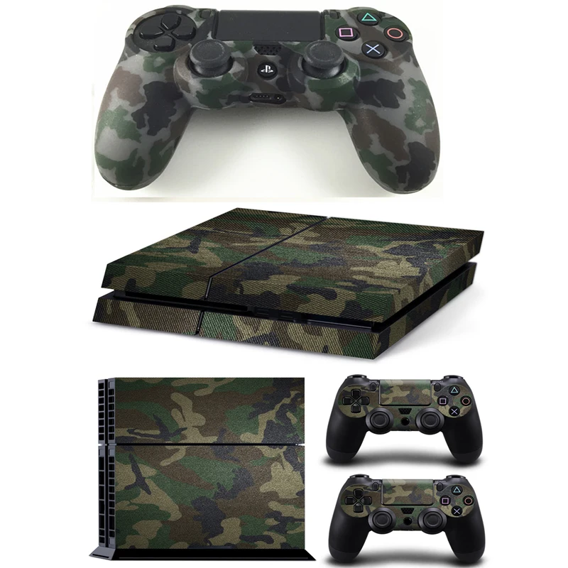 Защитный чехол для PS4 камуфляжный силиконовый резиновый с мягким рукавом и