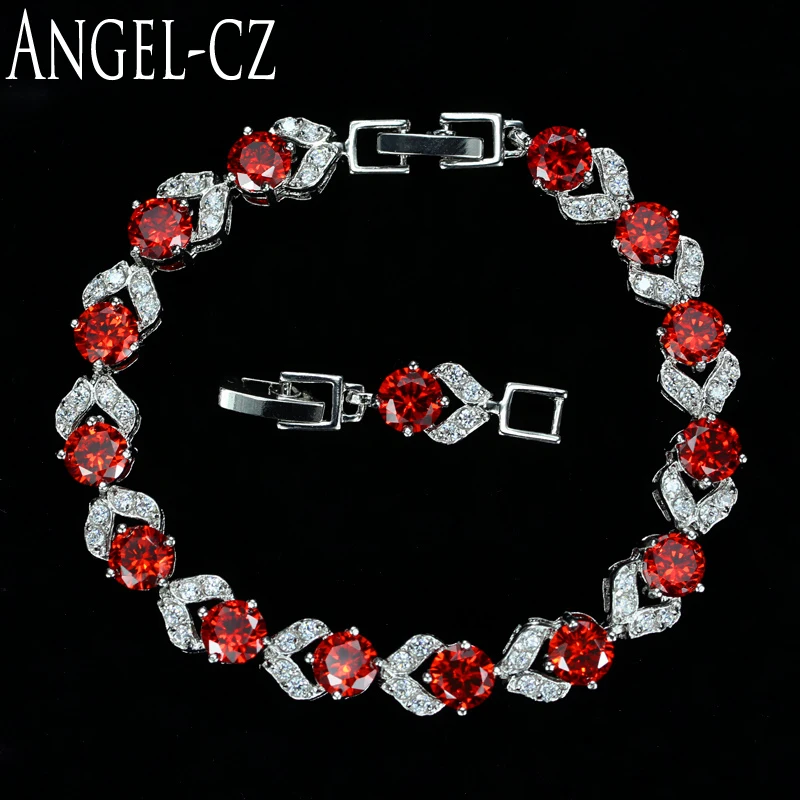 ANGELCZ романтичный Австрийский белый и красный кристалл Ручная инкрустация