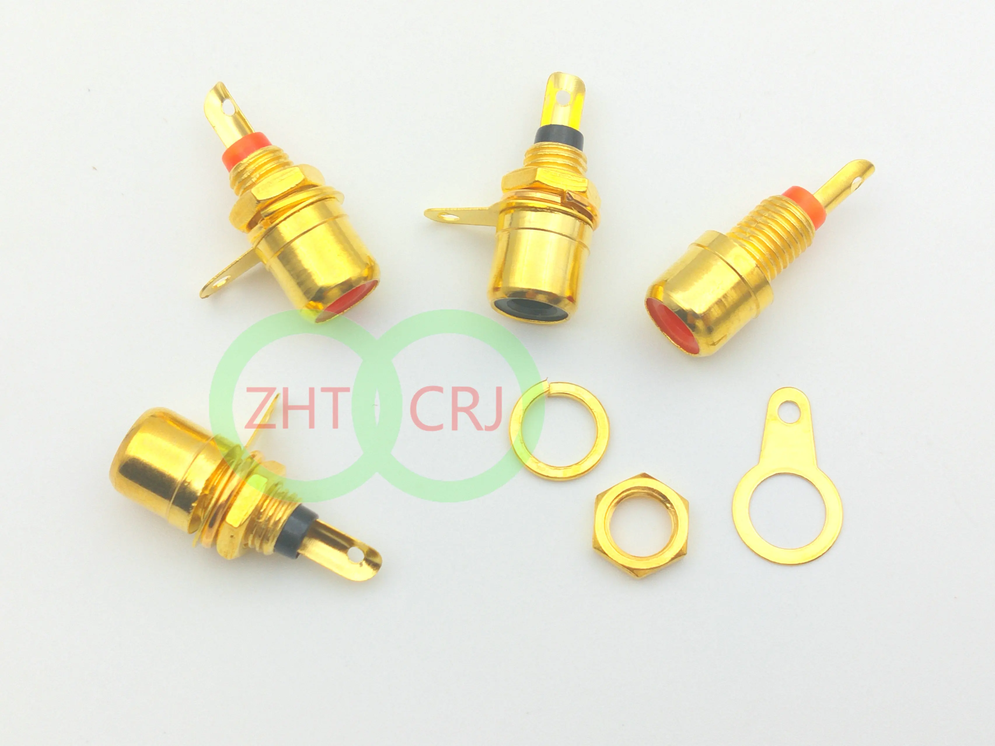 10 шт. Позолоченные RCA Phono Шасси Панель крепление гнездо (красный + черный)|socket p|socket