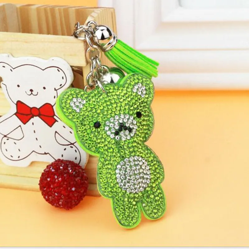 Модные туфли со стразами кожа медведь кисточкой кулон брелок автомобиль для