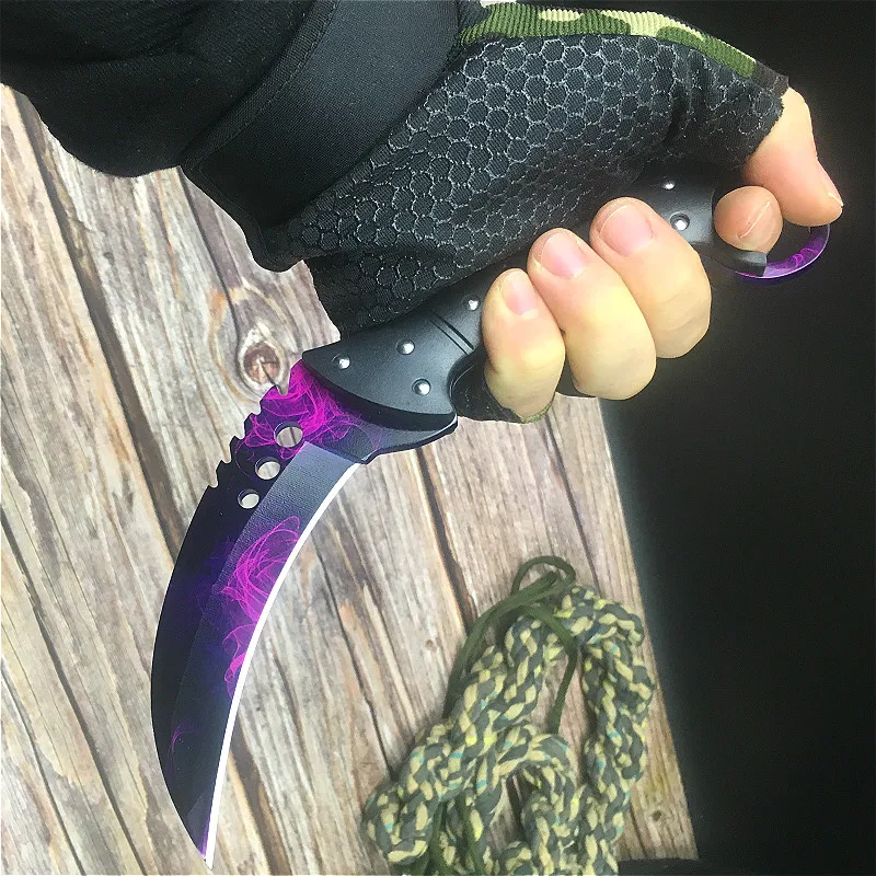 Cs go 420C сталь karambit cs go тактический нож ABS Ручка счетчик удара нож-мачете выживания охотничий нож с зажимом для ремня