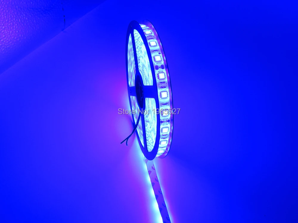 5M 60LEDs SMD 5050 Flexible LED Strip lightBlue Color60LEDs/m 5M/roll DC12V input White PCB Waterproof silicon coating IP65 | Лампы и
