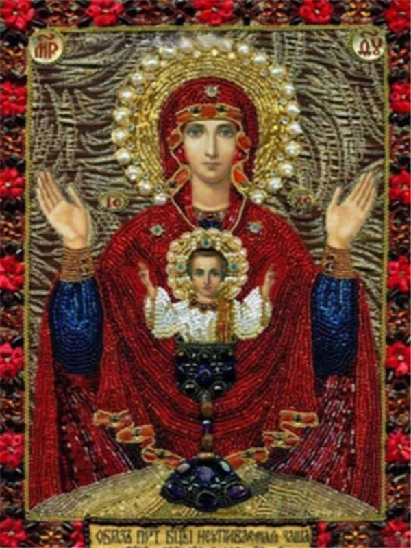 Huacan, алмазная вышивка, религиозная икона, сделай сам, вышивка крестиком, алмазная живопись, богородица, горный хрусталь, квадратный полный набор мозаики - Цвет: FV2981