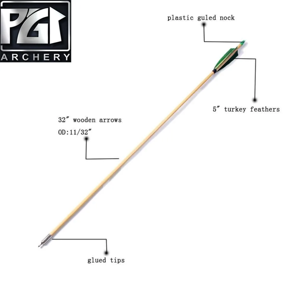 PG1ARCHERY стрельба из лука деревянные стрелы традиционная мишень охотничьи с 5