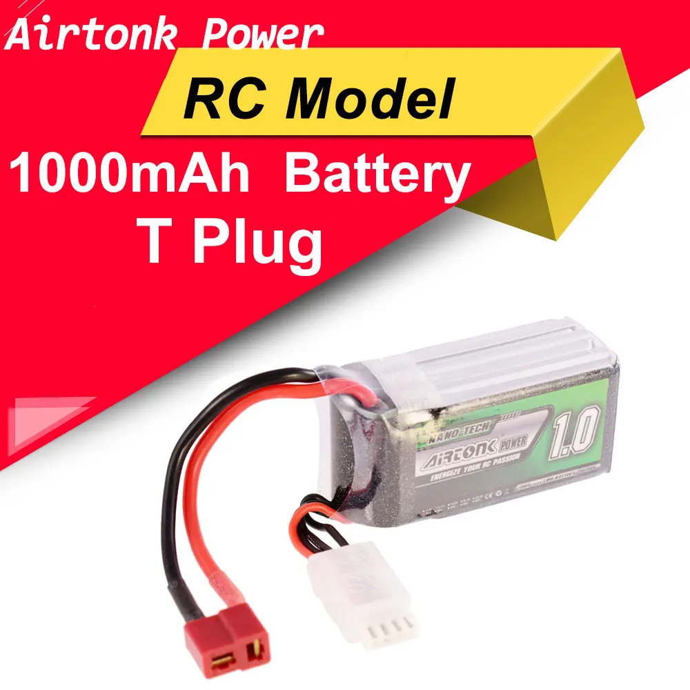 Airtonk Power 11.1V 1000mAh 30C 3S Lipo Battery T Plug Rechargeable for RC Racing Drone Quadcopter Helicopter Car Boat | Игрушки и хобби