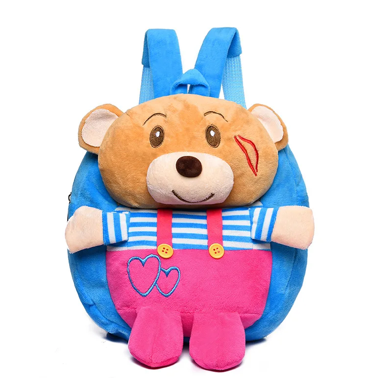 blue bear Милый мультфильм детский плюшевый рюкзак игрушки чучела пчела Медведь обезьяна мини школьные сумки детские подарки мальчик девочка ребенок студенческий сумки прекрасный - Цвет: blue bear