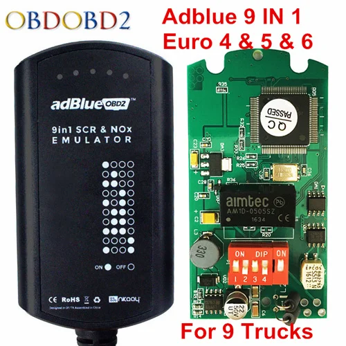 Новейший эмулятор Adblue 9 в 1 8 в 1 инструмент эмуляции Adblue 8в1 с датчиком NOx эмулятор Adblue 9в1 поддержка Евро 4 5 6 грузовик
