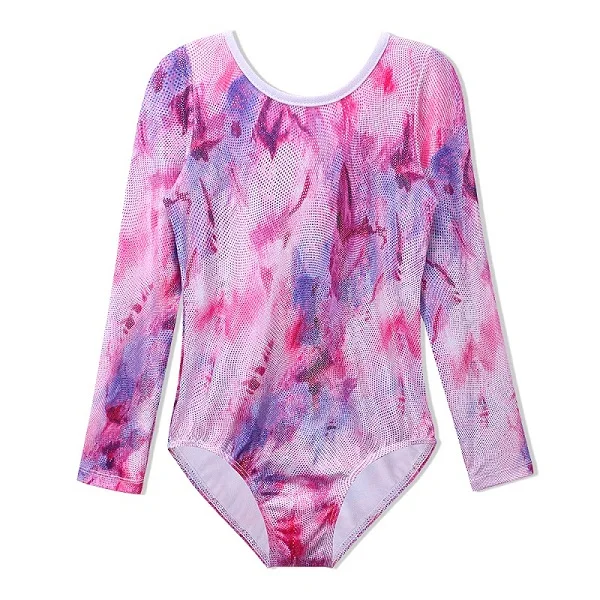 B168 PinkPurple BAOHULU/детское балетное трико для девочек; платье для танцев; бикини; Балетные гимнастические леотарды; Одежда для танцев; комбинезон для акробатики; тренировочный трико - Цвет: B168 PinkPurple