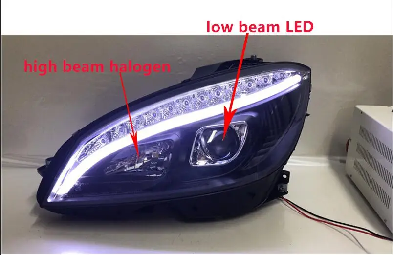 led (low beam ) Автомобильный стильный головной фонарь для W204 светодиодный фары 2007-2010 C300 C260 светодиодный DRL Hid автомобильные аксессуары - Цвет: led (low beam )