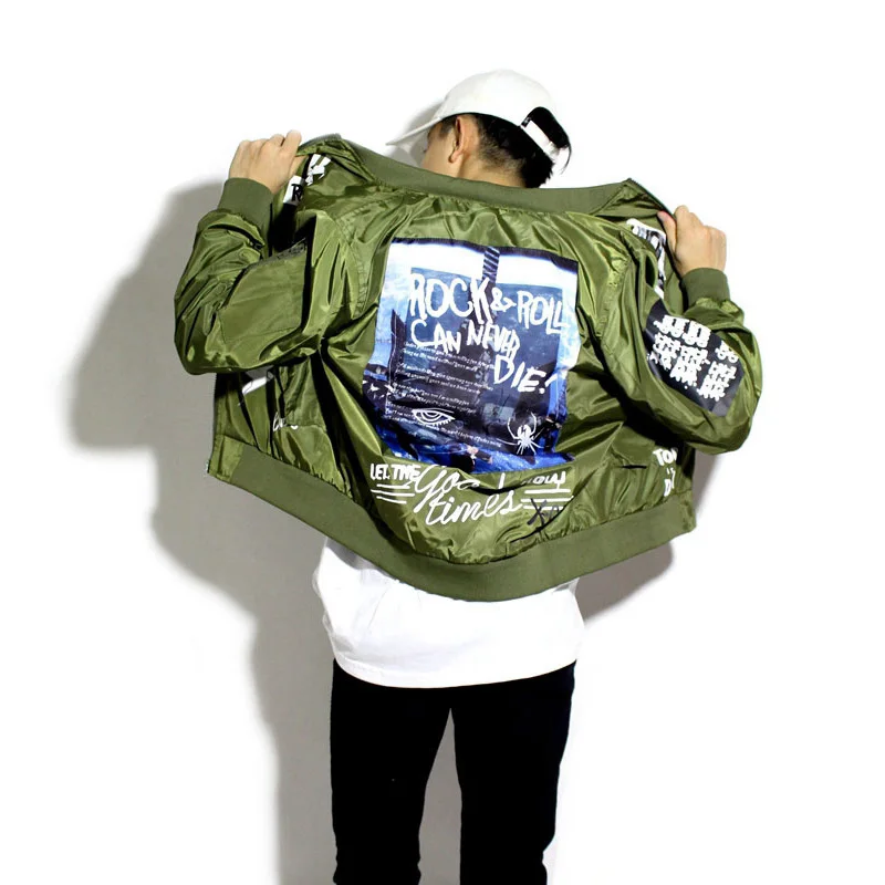 Бейсбольная куртка в уличном стиле с граффити Классическая пилотная бомбер MA1