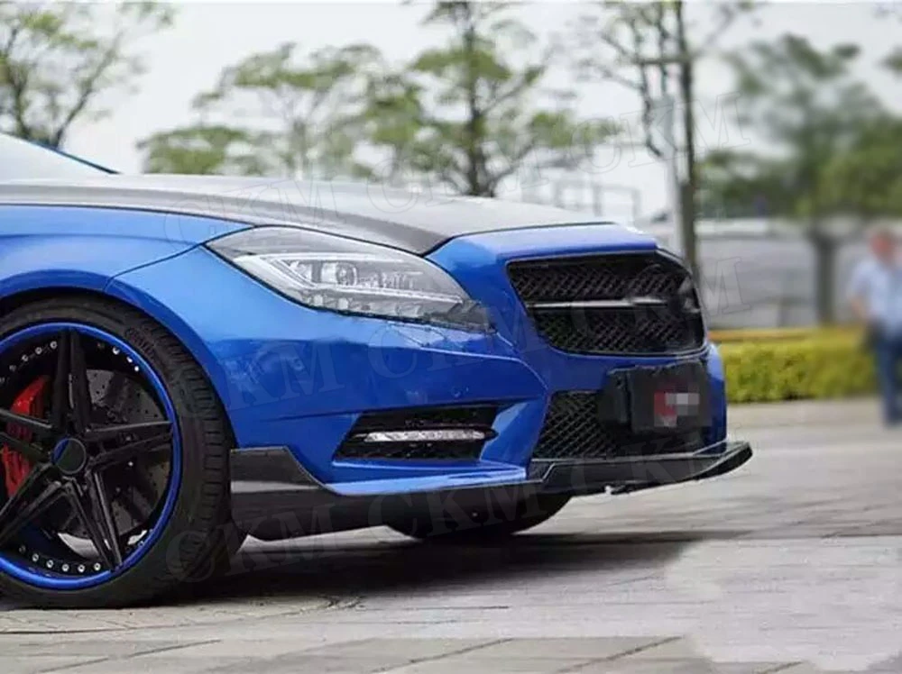 Для W218 углеродное волокно передний спойлер для Mercedes Benz CLS класс W218 CLS350 550 CLS63 2012 2013 передний бампер сплиттеры защита
