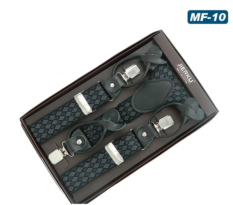 Мужские подтяжки из натуральной кожи комбинированные брюки с пуговицами или