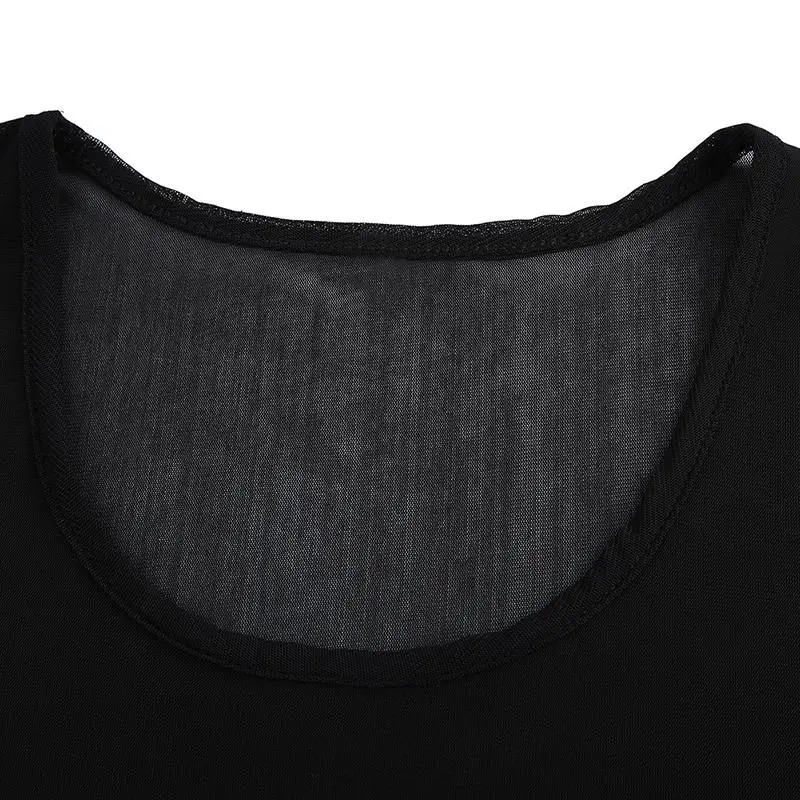 2016 новые женские черные прозрачные сетчатые блузки с длинным рукавом blusas mujer