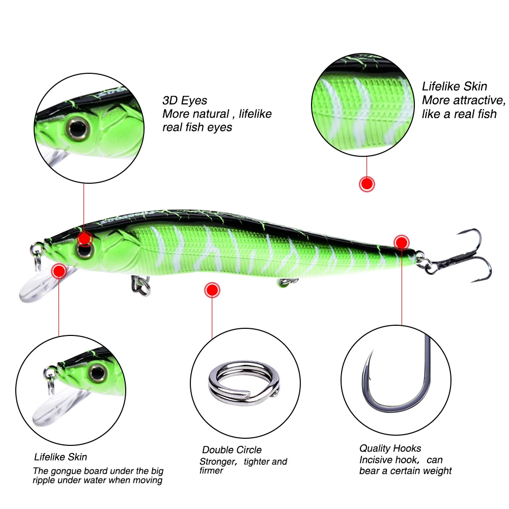 Приманка Minnow приманки для ловли рыбы, воблеры и крутящиеся приманки Shads искусственные ABS жесткая приманка для карпа рыболовные снасти с крючки PESCA Рыбная ловля приманка для рыбалки