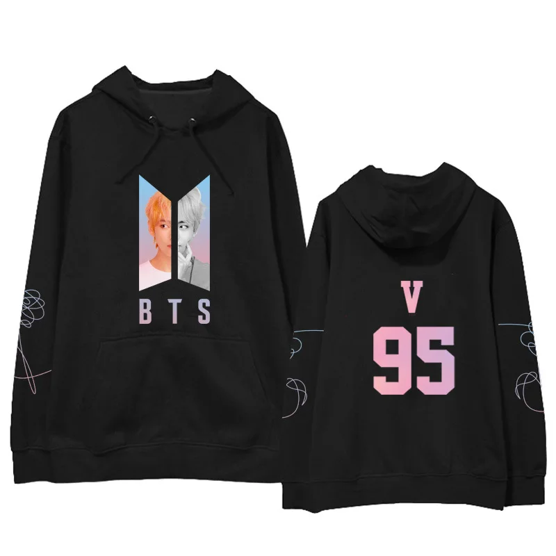 Уличная Толстовка с принтом Love Yourself, женские повседневные пуловеры, пуловеры Kpop, корейский стиль, походная рубашка 011