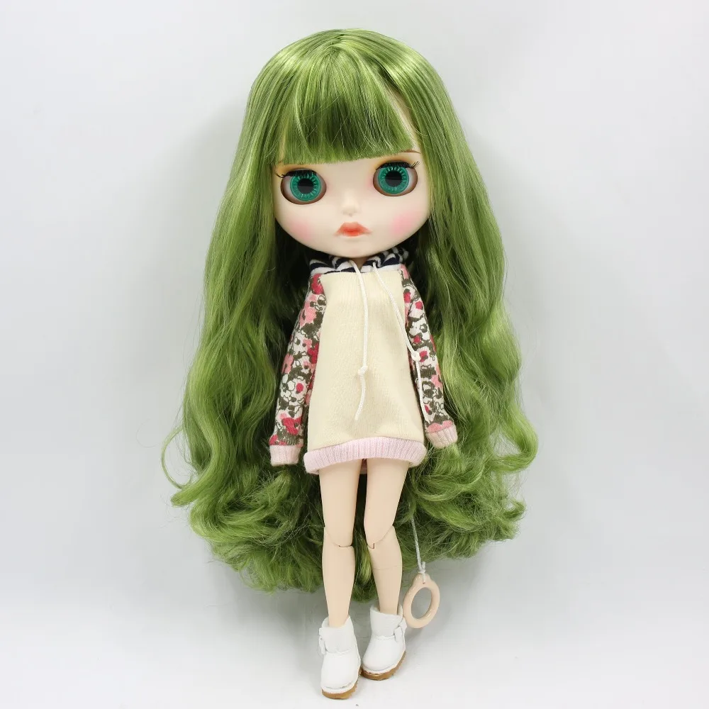 Ледяная фабрика blyth кукла BL4299/42038 зеленый микс волос, новое матовое лицо с бровями Карвен губы, белая кожа сустава тела 30 см 1/6