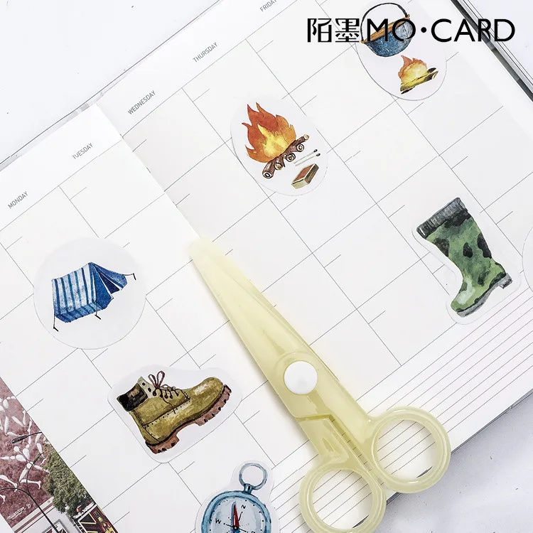 Camping Series Paper Sticker Scrapbooking Decoration DIY Post It Gift For Kids Planner Dairy Kawaii Book Stickers Label|gifts for kids|gift