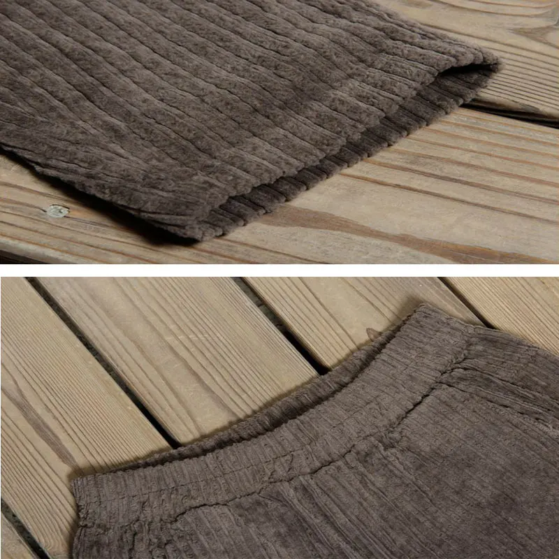 Женские вельветовые брюки в полоску осенние и зимние свободные из Харлана