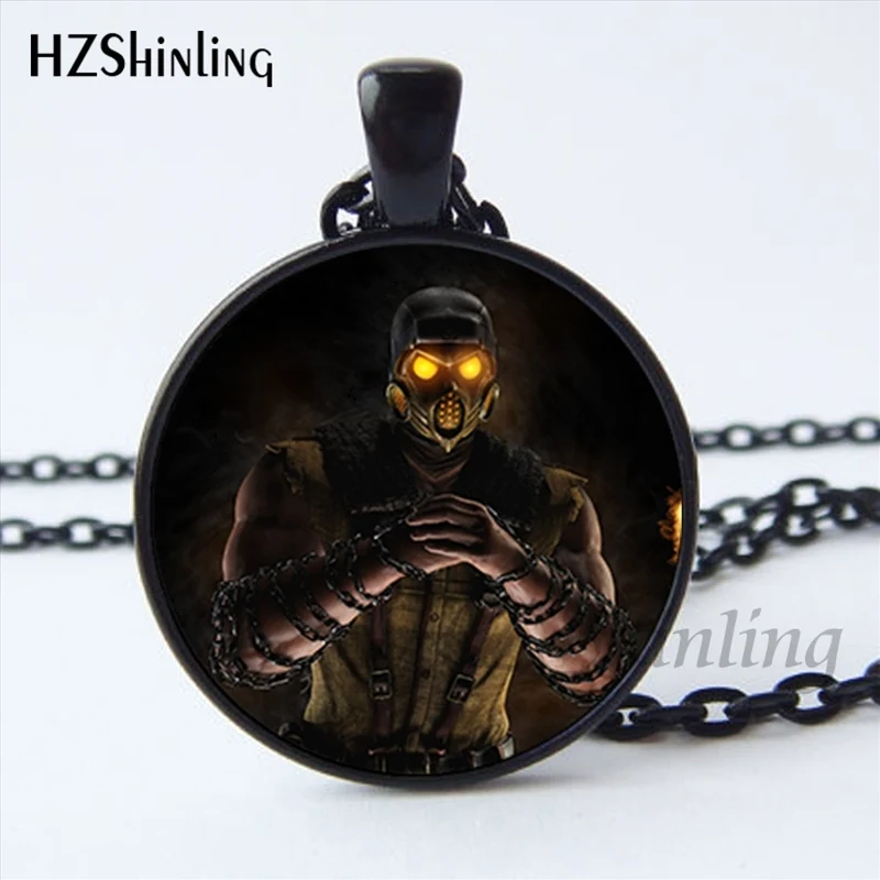 3 Новое поступление, ожерелье Mortal Kombat, ручная работа, стеклянный купол, Скорпион, Sub Zero, подвеска, ювелирное изделие, стимпанк, ожерелье, HZ1 - Окраска металла: 3