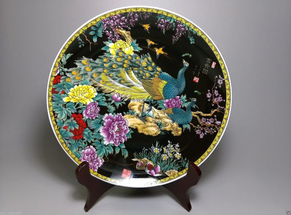 Красивая китайская старая ручная роспись керамическая большая фарфоровая