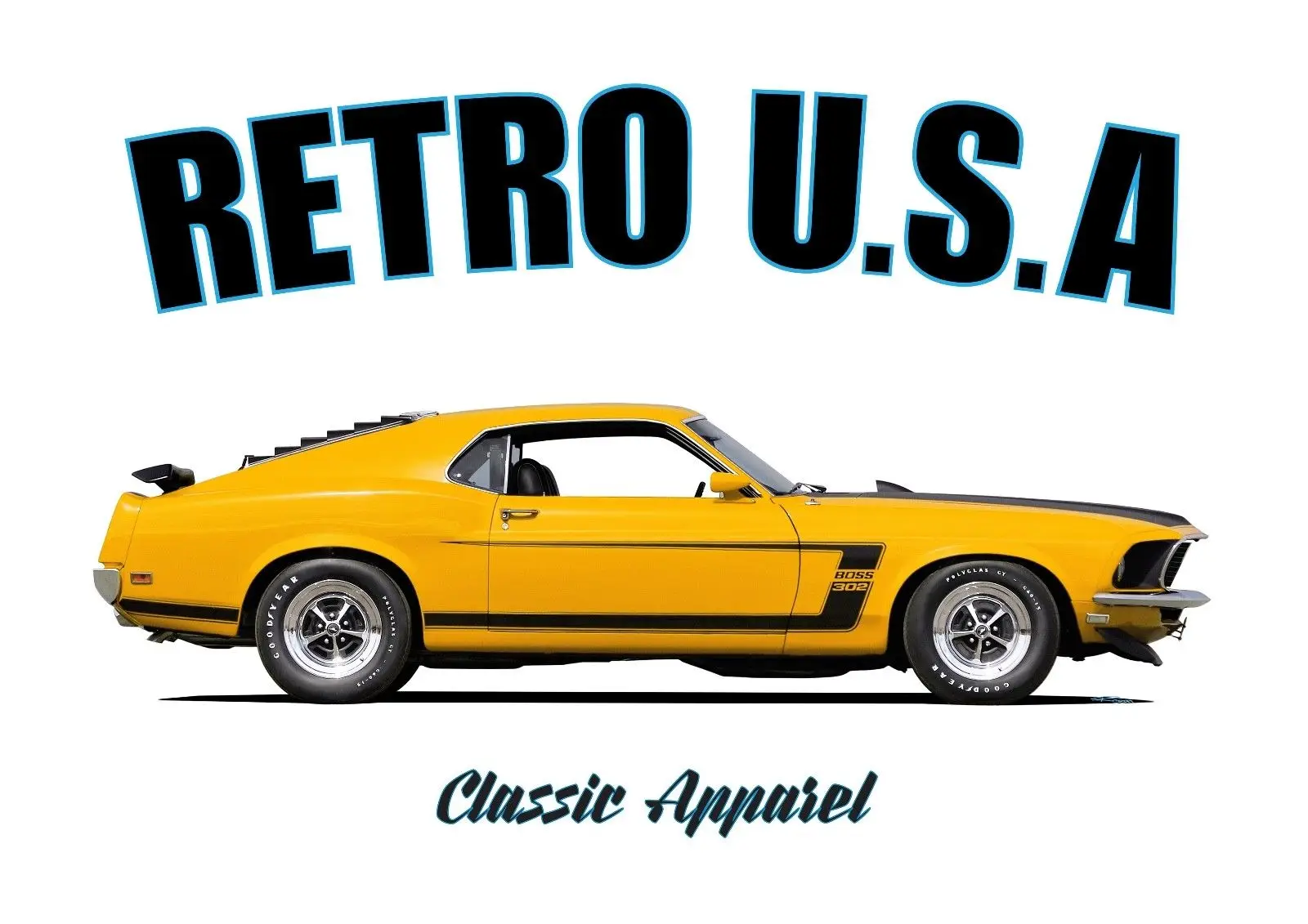Новинка 2019 футболка для отдыха фанатов американских автомобилей Mustang Boss 302. Ретро