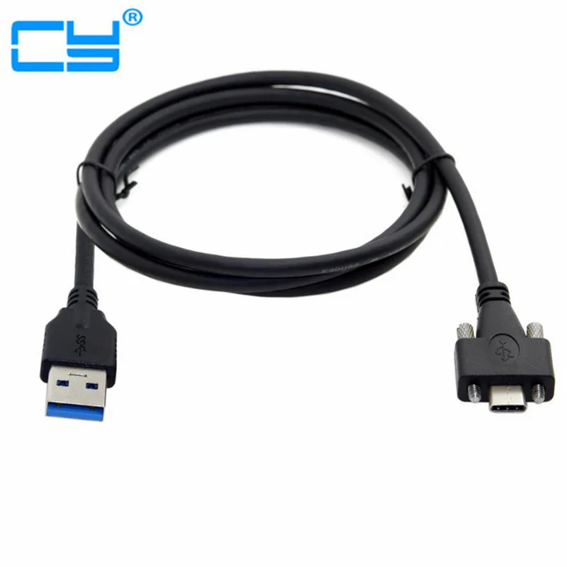 USB 3 0 Male к 1 type c USB-c Type-C с двумя винтами запирающий Мужской кабель для передачи